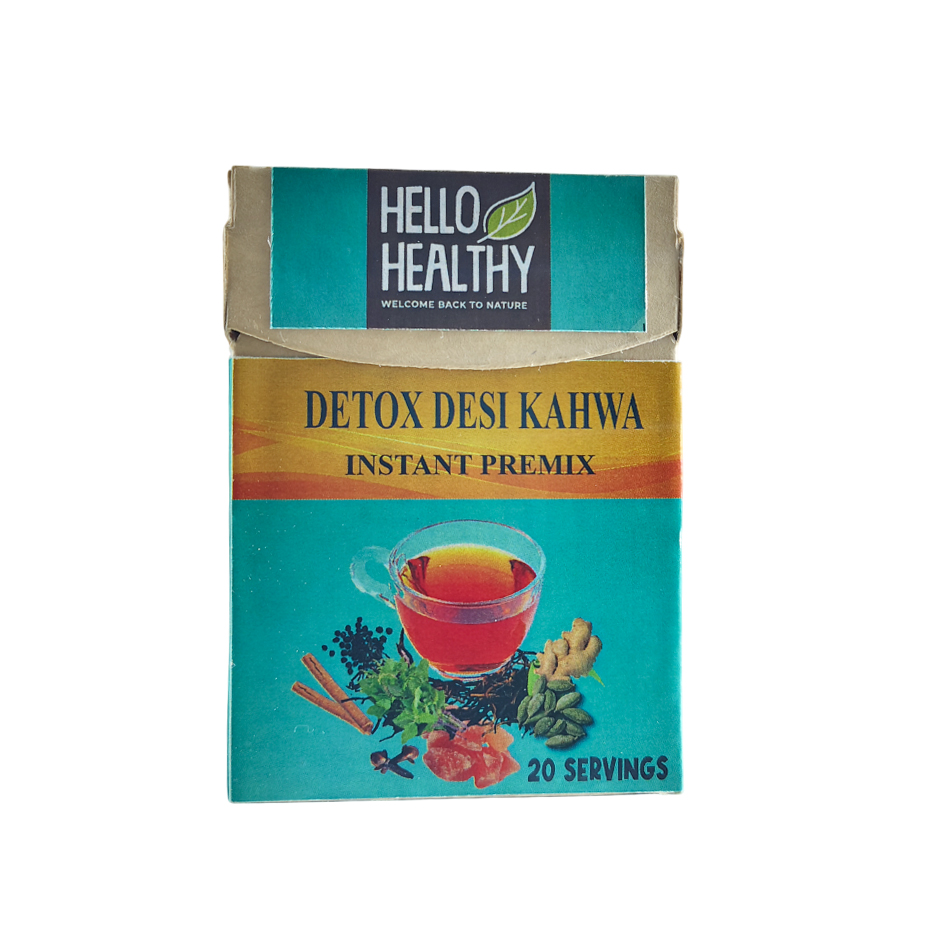 Hello Healthy Detox Desi Kahwa Instant Premix Kahwa Tea (3g Each 20 Sachet)