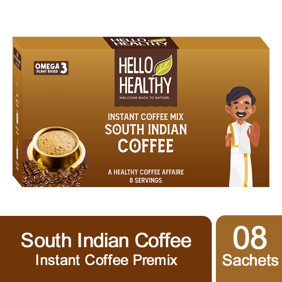 Hello Healthy South Indian Instant Coffee Premix Powder Sachets