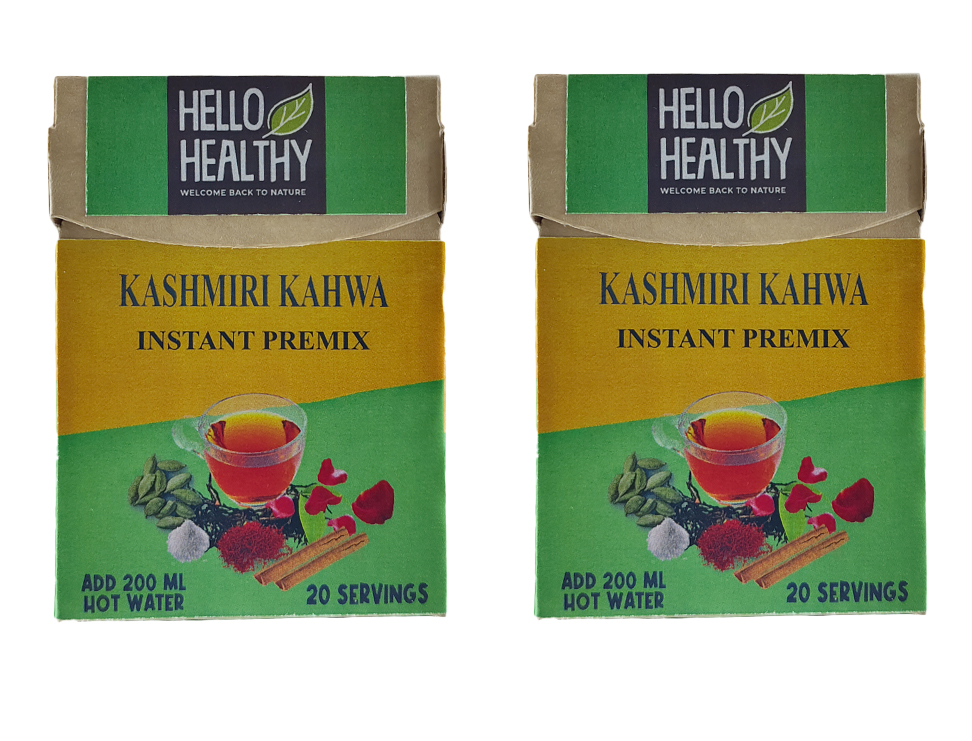 Hello Healthy Kashmiri Kahwa Instant Premix Kahwa Tea (4g Each 40 Sachet)