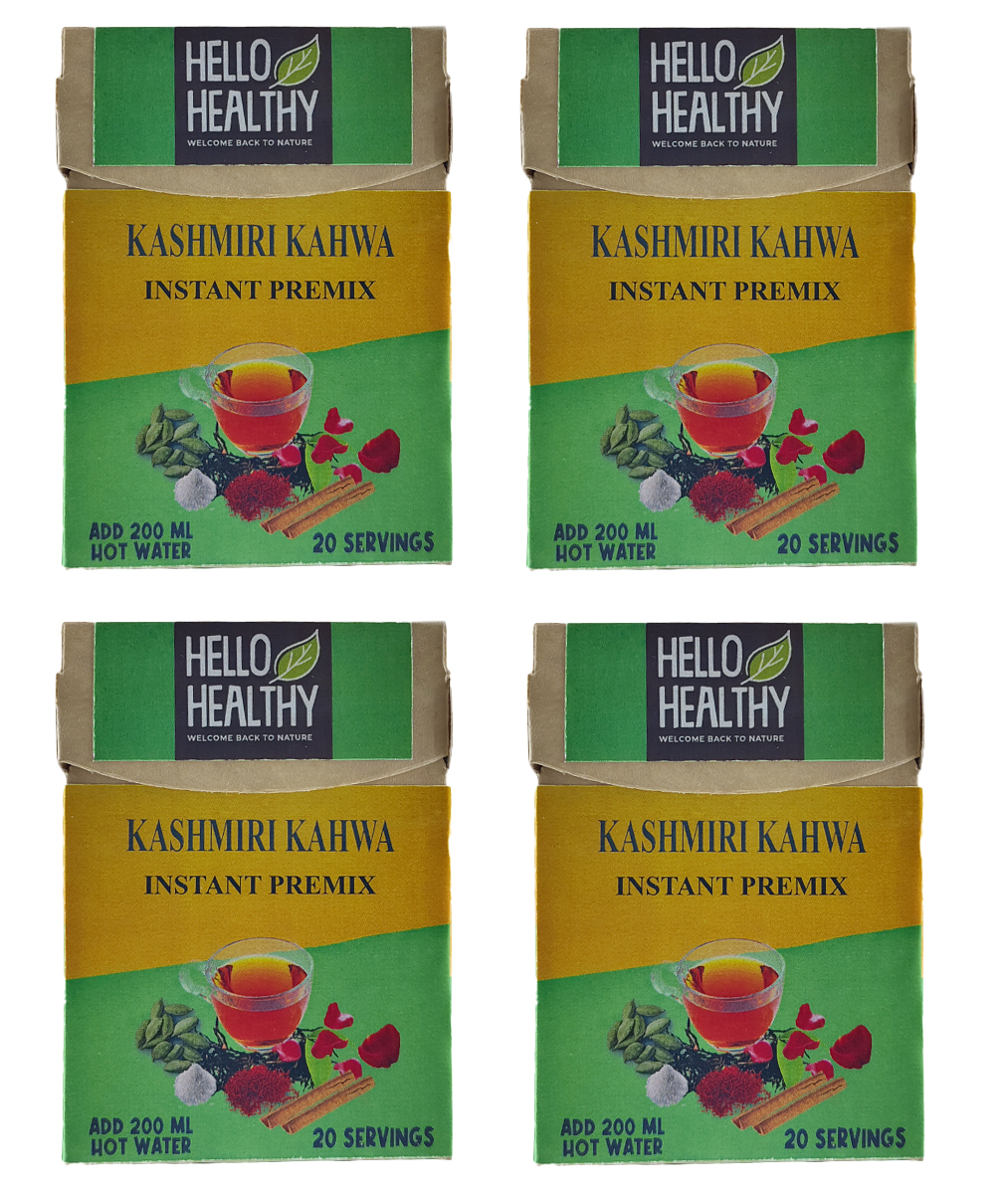 Hello Healthy Kashmiri Kahwa Instant Premix Kahwa Tea (4g Each 80 Sachet)